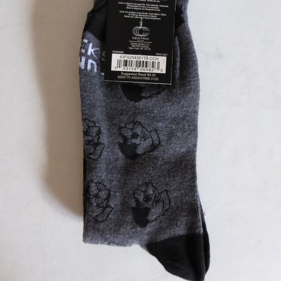 FUNKY SOCKS BRAND MENS BOXER DOG GRAY SOCKS (NEW WITH TAGS) - Picture 5 of 7